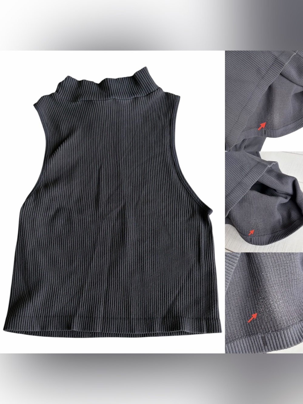 Zara Charcoal Gray Ribbed Sleeveless Crop Tank Top Women’s XS/S